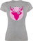 Shirt Damen - Kompatibel mit Oktoberfest - Hirsch Edelweiß - L - Grau meliert - t-Shirt Tracht trachtenshirt bayrische REH Tshirt trachtentshirts Trachten t Shirts bayrisch wasen Oberteil