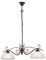 Landhaus Pendelleuchte 2-flammig mit Glasschirmen weiß, Breite 82cm