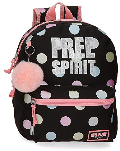 Movom Free Dots Kleiner Rucksack Schwarz 27x32x10 cms Polyester 8.64L