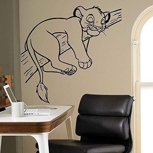 Der König Der Löwen Schlafen Little Lion Vinyl Wandtattoo Home Decoration Kinderzimmer Kunst Wandbild Abnehmbare Wandaufkleber 57X55Cm