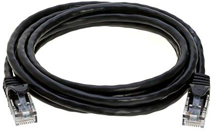 Cat5e 1M Network Ethernet Patch Cable, 350Mhz Internet Wire, Compatible with PC, Laptop, Modem, Router, TVs, Printer Cord, Consoles for Home and Office, Black