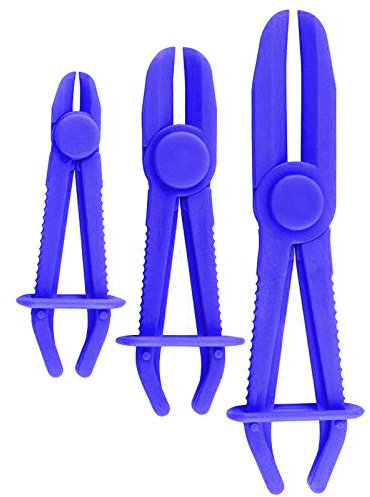 3 Stück Schlauchklemmen Zange,MoreChioce Flexible Schlauchleitung Klemme Kühlmittelschläuche Zange Kraftstoffleitung Schlauchklemme Leitungsklemmen für Bremsschlauch 155 mm 185 mm 255 mm,Blau