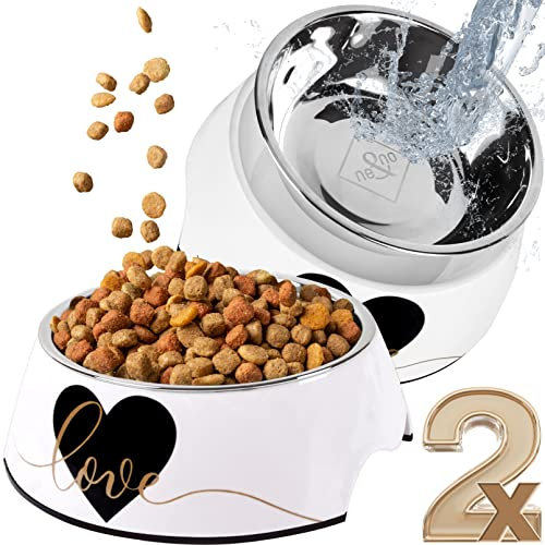 ne&no® Futternapf 2er Set für mittlere Hunde, Katzen oder Welpen [Unique Design by NE&NO] Fressnapf Hund rutschfest | Futternapf Hund (Gr.: M / 350 ml) Hundenapf mittelgroße Hunde | Fressnapf Katze