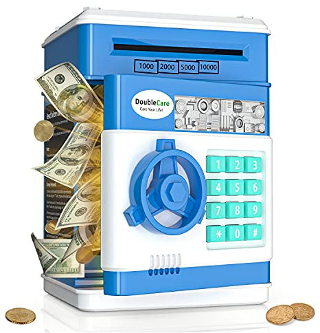 Elektronisches Spardose Safe für Kinder Tresor, Geldbank mit Passwort, Coole Mini-Geldautomaten-Sparschwein, Münzdose, Auto-Scroll-Geldsafe, tolles Geburtstagsgeschenk für Mädchen and Junge