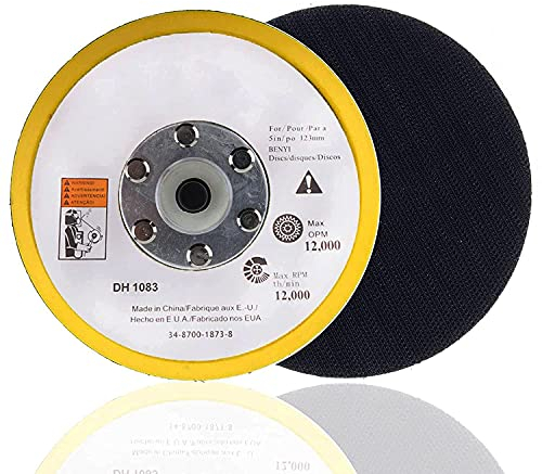 Bestgle 2 Packs 5 Inch Hook and Loop Backing Pad with M8 Thread, Polishing Backer Plate Sanding Disc Pad for Random Orbital Sander Polisher Buffer
