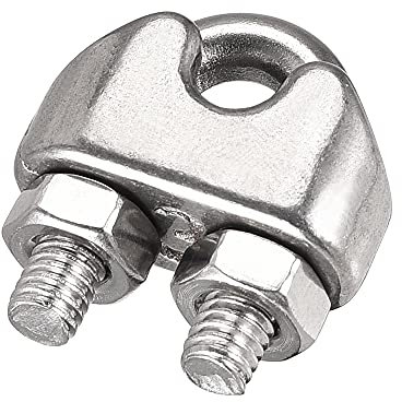 sourcing map 8 Stück Drahtseilklemme 304 Edelstahl für 3mm Durchmesser Kabel