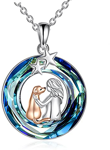 VONALA Hunde Halsband für Frauen 925 Sterling Silber Hund und Mädchen Anhänger Geschenke für Hundeliebhaber Hund Gedenkschmuck