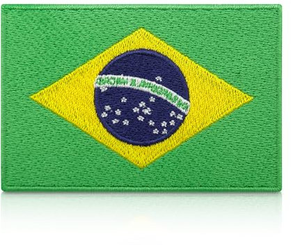 Finally Home Brasilien Patch zum Aufbügeln | Brasil Flag Patches, Fahne Bügelbild, Brazil Aufbügler, Fußball Trikot Aufnäher