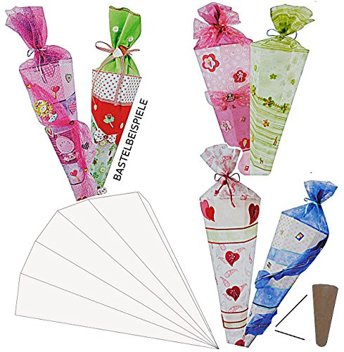 alles-meine.de GmbH stabile Spitze - aus Kunststoff - verschiedenes Zubehör frei wählbar - passend für Bastelset Schultüte 35/50 / 70/85 cm - Creapop Folie selbstklebend Zuck..