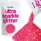 Hemway Ultra Sparkle Glitter - Fluorescent Pink | 100g Multi Size Metallic Flakes for Resin & Epoxy Crafts | Supplies for Tumblers, Festival, Hair, Face, Body, Eye & Nail Art Decoration