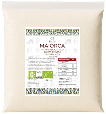 Farina di Grano Tenero Bio Maiorca - Grano Antico 100% Siciliano e Biologico - Ricco di Fibre e Proteine - 1kg
