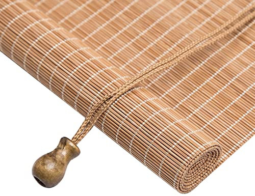 Tenda a Rullo in Bambù Naturale, Tenda Avvolgibile per Porte/Giardino/Balcone/Cucina, Cortina da Sole, Tapparella a Carrucola (Size : W110xH200cm/43x79inch)