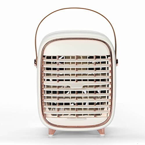 Fauitay Mini Refroidisseur de Réfrigération Petit Ventilateur de Brume Silencieux Ventilateur de Climatiseur Silencieux USB Refroidisseur par évaporation avec Sangle Portable pour Voiture (Blanc)