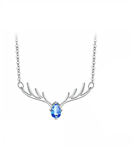 GATEZA Collar Collares for Mujeres Asador clásicas Modelación de diseño, Brillo Azul Zircon Exquisito Collar Colgante (Conjunto de Caja de Regalo) Collares