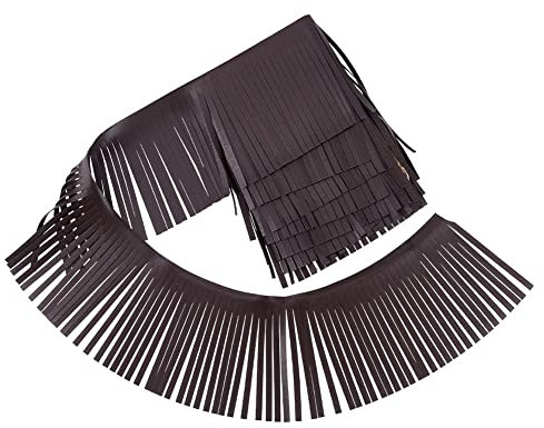 PandaHall 2 Yards Lederfransenbesatz 2m PU-Leder-Quasten Kaffeefarben Quastenbesatz DIY-Tanzrock Quaste Fransen Wickelbezug Für Kleidung Kleid DIY Lampenschirm Tasche Nähen Basteln Verzierung
