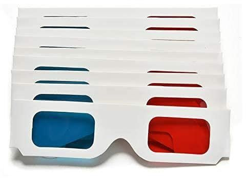 Cikiki 1 x Universal Anaglifo Cartón Papel Rojo Azul Cian Gafas 3D para Película Rápida