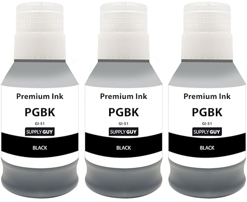 Supply Guy 3X Tinte kompatibel mit Canon GI-51 PGBK Schwarz - Pigmenttinte - passend für Pixma G 1520 G 1530 G 1560 G 2520 G 2560 G 2570 G 3520 G 3560 G 3570 Series G 4570