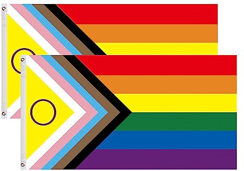2 piezas Bandera Del Orgullo Gay Bandera LGBT Grande 90 x 150 cm,Bandera del Arco Iris Arcoiris LGBT Flag con 2 Ojales metálicos para Asta de Bandera Festivales Procesión Jardín Exterior