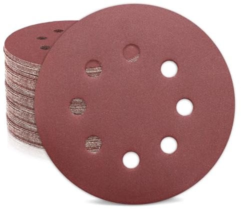 ZEHIQ Schleifpapier 125mm Klett 240 Körnung, 50 Stück 8 Loch Rund Schleifpapier, 8 Loch Schleifscheiben, Aluminiumoxid Schleifpapier, Rund Schleifpads für Exzenterschleifer