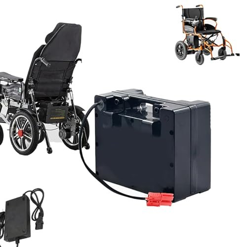 HJGHY Batterie de Fauteuil Roulant électrique 24 V 20 Ah 25 Ah 30 Ah 35 Ah 40 Ah avec Chargeur Batterie Lithium-ION Rechargeable Portable 24 V Batterie de Remplacement au Plomb 24 V,24v,40Ah