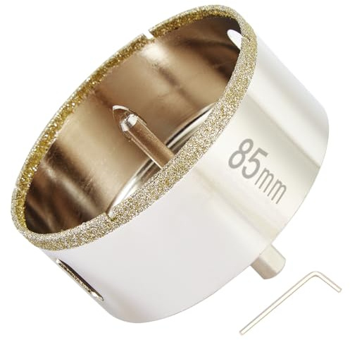DaduoRi–Scie cloche diamant de 85mm avec foret pilote, pointe pour carrelage de 85mm avec foret de guidage au centre pour verre, porcelaine, carrelage, céramique, marbre et granit
