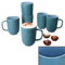 Ritzenhoff & Breker Jasper Lot de 6 tasses à café bleu océan I 250 ml, H 10,4 cm I Tasse en faïence avec anse pour 6 personnes I Tasses pour thé, cacao, latte macchiato & Co I Vaisselle à café