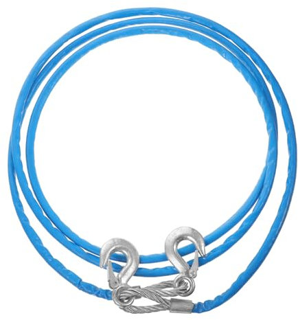 Mobestech 1pezzi Cavo Di Traino Per Auto Corda Resistente Per Rimorchio Con Ganci Forgiati e Trattamento Antivibrazione Sicuro Per Uso Notturno Blu