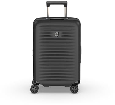 Victorinox Airox Advanced Frequent Flyer Hardside Carry-On, Handgepäcktrolley, Leicht, Damen/Herren, 35 x 23 x 55 cm, 37 l, Erweiterbar, Schwarz