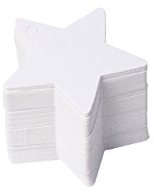 Morain 100 Stück Stern Kraftpapier Kartenanhänger Etikett Weihnachten Hochzeit Visitenkarten