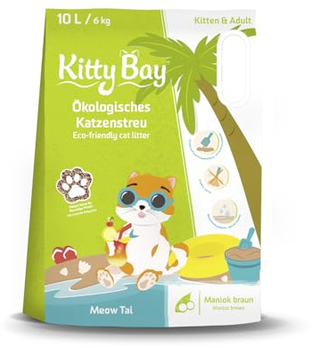 Kitty Bay – Meow Tai – ÖKO Katzenstreu klumpend und staubfrei, 10 Liter