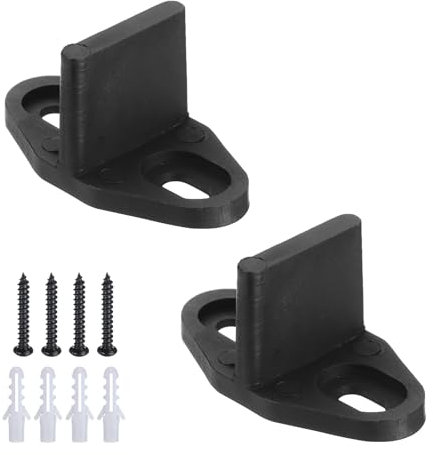 uxcell 2Pcs Barn Door Floor Guide, T Shape Track Hardware, Sliding Barn Door Bottom Floor Guide, for Bypass, Closet and Pocket Doors, Matte Black