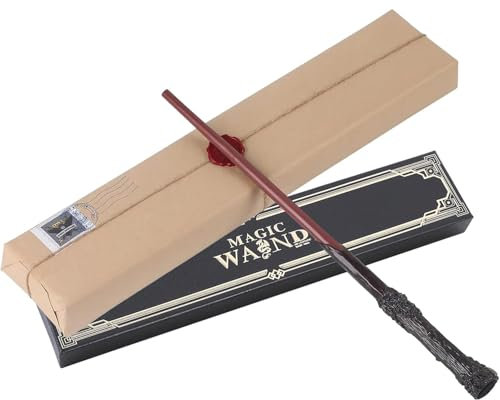 GQDGCU Magic Zauberstab, Zauberstäbe mit Incendio Zauber, Zauberstab Set mit Zauberpapier 3PCS, Schön verpackt in Einer Geschenkbox, perfekt für Cosplay, Halloween und mehr (HP Rot)