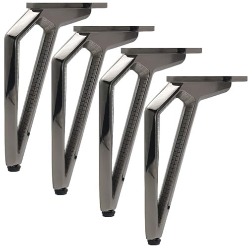 YJRZYQKXKL Patas de Armario de Cocina Regulable, 4 Piezas cónicas Pies de Muebles Negro Perla Aleación de Aluminio | Superficie Galvanoplastia Patas para Armarios Patas para Muebles-18cm/7