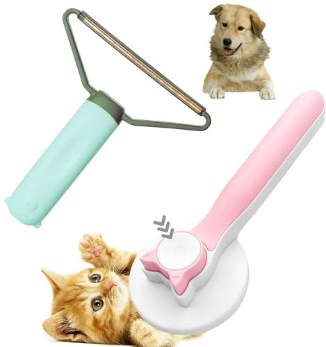 Pack Quita Pelos y Cepillo Mascota: Accesorios para Perros Y Gatos Removedor De Pelo. Quita Pelusas para Ropa, Sofá Cama Alfombras y Telas. Quitapelos. Lint Remover