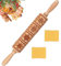 SSyang Teigroller, Nudelholz, Muster Prägerolle Holz Weihnachten Präge, 35*4.5 CM 3D Holz Nudelholz Teigroller mit Weihnachten Motiv Muster Blumen, für DIY, Weihnachten,Küche,Plätzchen(Schneeflocke)