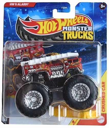 Hot Wheels Monster Trucks HW 5 Alarm, Monster Trucks Live 1/8 inkl. Crushed Car