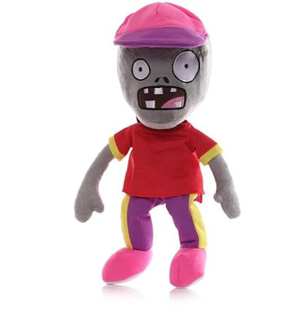 iiFi Pvz Cosplay Zombie Plüsch 30cm Disco/Rock/Dance Zombie Stoffpuppe Pflanzen vs Zombies Weiche Puppe Spielzeug Geburtstagsgeschenk für Fans (Rosa Zombie in Schirmmütze)
