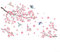 Blossom Wandaufkleber, Heimdekoration, PVC, transparent, wasserdicht, Blumen-Aufkleber für Wohnzimmer, Glastür, 30 x 60 cm, 2 Bögen