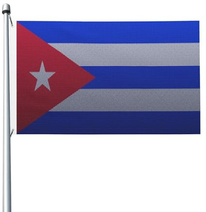Bandiera di Cuba, effetto maglia, per esterni, 3x5 piedi, bandiera in poliestere resistente bifacciale per casa, cortile, festival, decorazioni da giardino, bandiere di benvenuto.