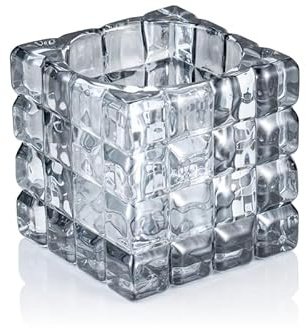 6x Cube Smoke Grey YUYU, Windlicht, Kerzenhalter, 9 x 9 x 9 cm, Glas