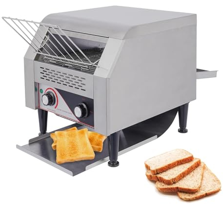 Tostapane professionale, tostapane a nastro commerciale, macchine per pane tostato da 2200 W, 300 fette all'ora, velocità e temperatura regolabili, per ristoranti, buffet