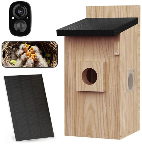 TWOPOINT Vogelhaus mit Kamera - 400W Pixel Nistkasten mit Kamera zur Echtzeit-Beobachtung des Nestbau- und Brutprozesses, IP65 wasserdicht & DIY Bausatz