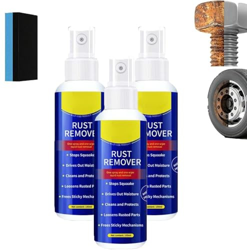 Wangle Rust Remover, Multi-Functional Quick-Acting Rust Removal Spray, 2026 Upgraded Iron Powder Remover Spray, Portable Car Rust Removal Sprays for All Cars (3pcs)