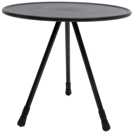 KOCKSHION Table de Camping Pliante Portable en Acier Inoxydable, Petite Table Ronde Facile à Ranger, Légère et Ajustable pour Plage et Voyage