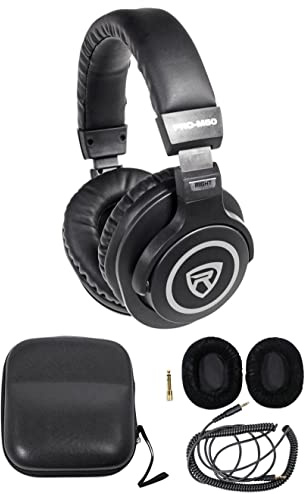 Rockville PRO-M50 Closed-Back Studio Headphones with Detachable Coil Cable