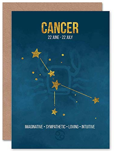 Wee Blue Coo BIRTHDAY CARD - ZODIAC STAR SIGN ASTROLOGY BLUE CANCER