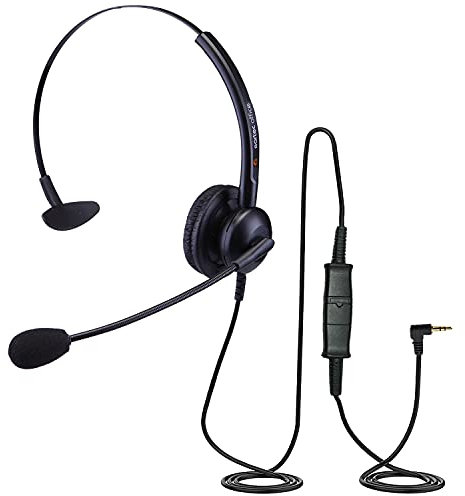 eartec Office QD011 Headset für Panasonic KX-NT321, KX-NT343, KX-NT346, KX-NT366 & KX-NT543 IP-Telefon mit 2,5 ml Klinkenstecker, 1 Stück - QD011 + EAR308