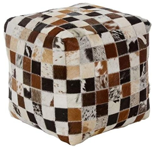 Casa Padrino Luxus Sitzwürfel Mehrfarbig 40 x 40 x H. 40 cm - Fell Sitzhocker im Patchwork Design