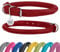 BronzeDog Rolled Leather Dog Collar Round Rope Pet Collars for Small Medium Large Dogs Puppy Cat Red Pink Blue Teal Brown Rose Green (Neck Size 12'' - 14'', Red)