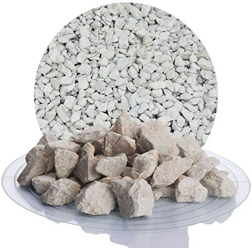 Schicker Mineral Kalk Ziersplitt beige 25 kg, Kalksplitt Yellow Sun, Deutscher Naturstein, farbecht, witterungsbeständig, ideal zur Gartengestaltung, Fassadenschutz, Schotter (Kalk Splitt, 16-32 mm)